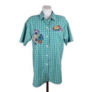 BECHAMEL CASUAL GINGHAM SHORT SLEEVE GARDENING "SEEDS" BLOUSE